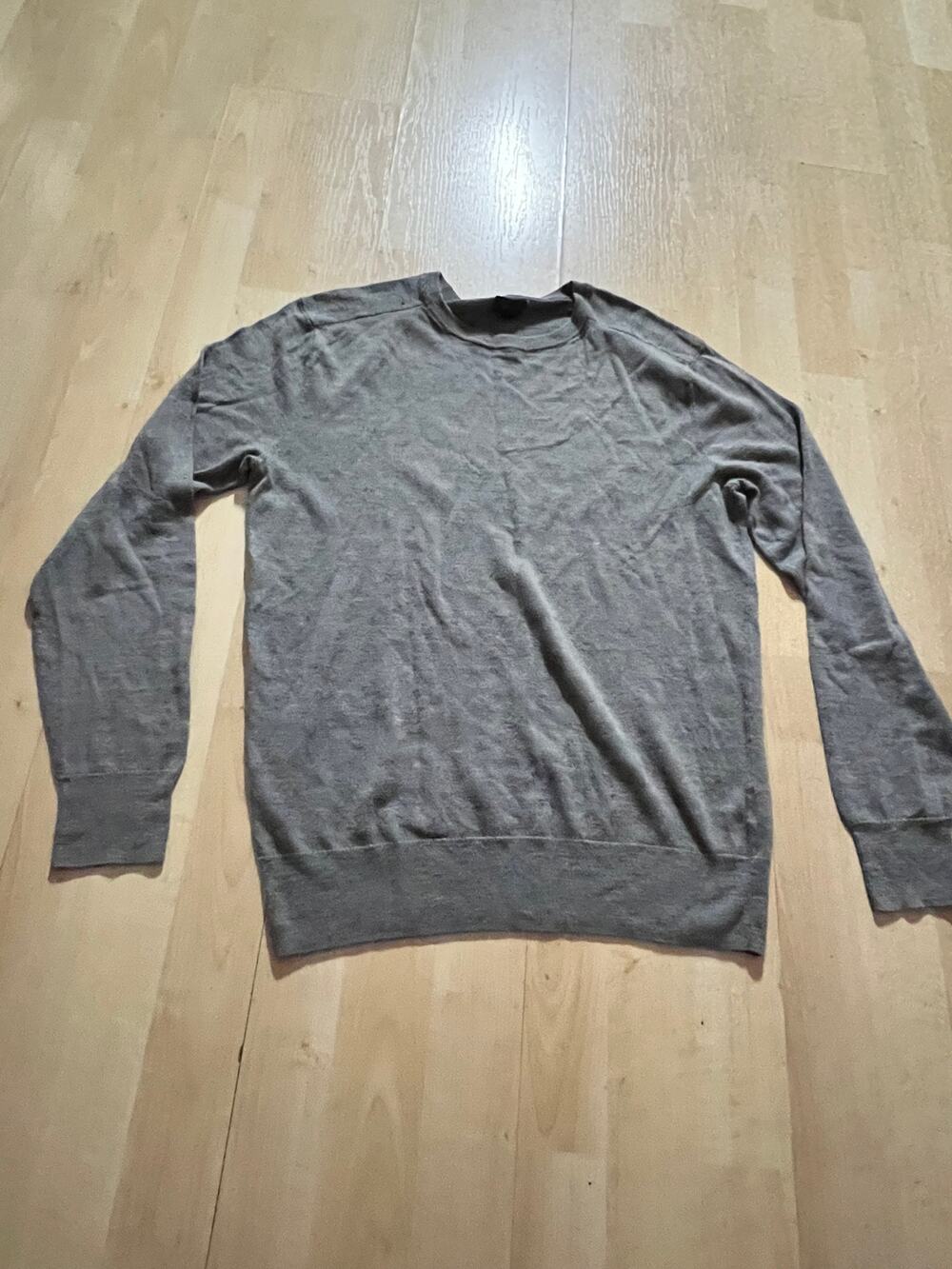 J.Crew Crewneck Sweater Gray Cotton Linen Blend Long Sleeve Size S